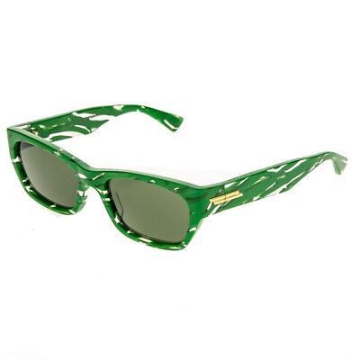BOTTEGA VENETA BV1143S Green Zebra Print Unisex Narrow Sunglasses