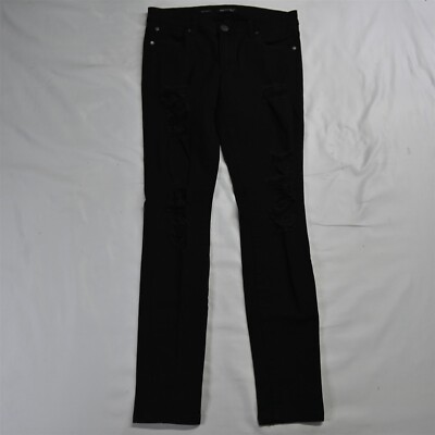 NEW See Thru Soul 3 Lily High Rise Skinny Black Destroyed Denim Womens Jeans