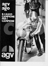 advertising Pubblicità -CASCO MOTO AGV AGO 1974-VINTAGE HELMET-CASCO  EPOCA