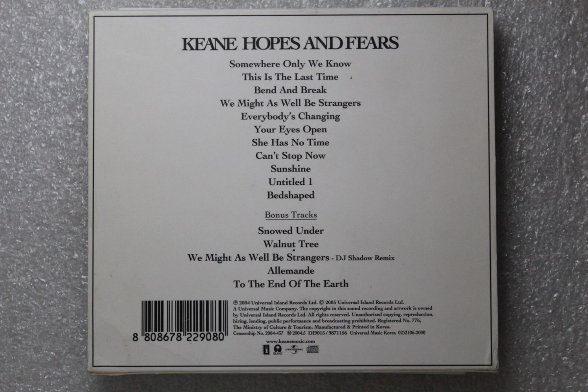 Keane – Hopes And Fears UK Limited Edition 5 Bonus Tracks CD Indie