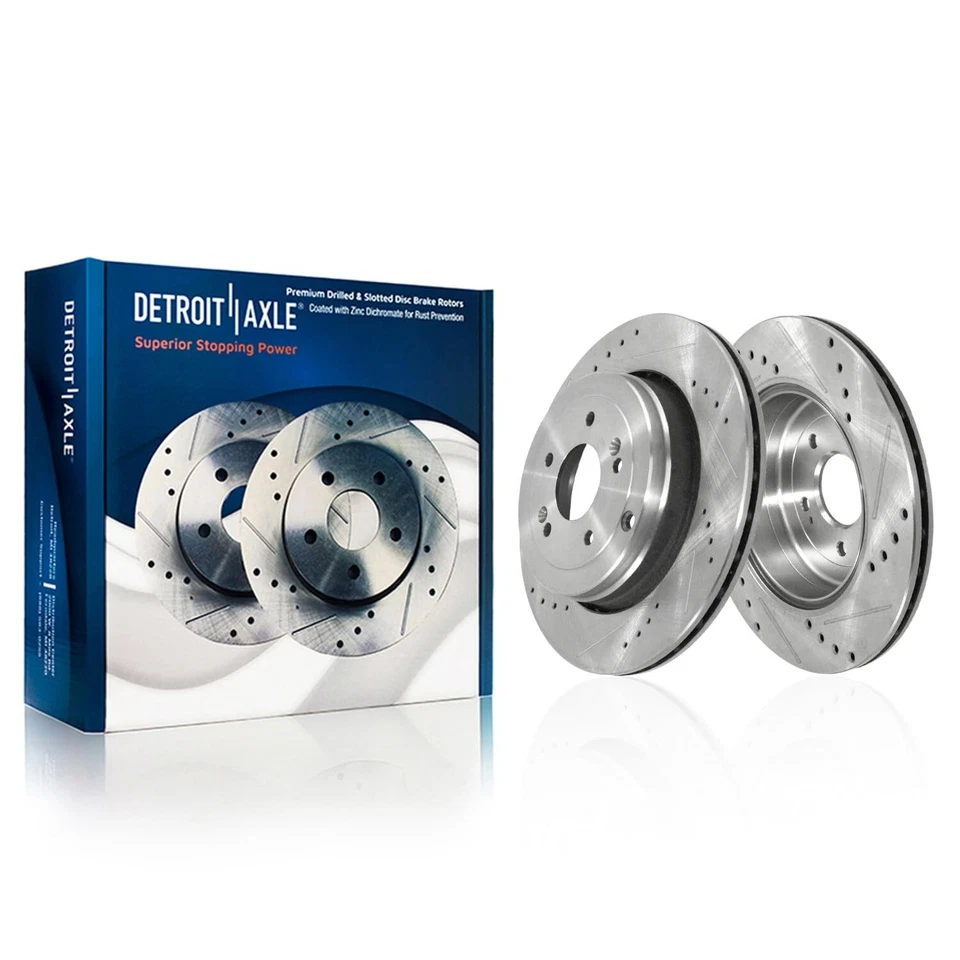 10pc Front Rear Drilled Brake Rotors Pads for 2010 - 2016 Hyundai Genesis Coupe - Image 4 of 4