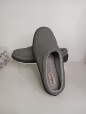 My Pillow Women's My Slippers Gray Leather Memory Foam Slippers Size 10, New 