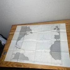 1962 US NAVY HYDROGRAPHIC NAUTICAL MAP CHART 15 North Atlantic Ocean 44x33.5