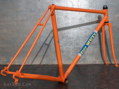 Vintage Eddy Merckx Molteni Orange Road Bike Frame Fork 531 Campagnolo