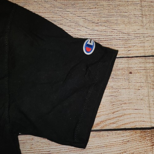 Champion Shirt Mens Small S Spellout Logo Short Sleeve Crew Neck Cotton Black - Picture 13 of 24