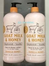 (2-Pk) RAE'S LIL' SHOP Goat Milk Honey Soothing HAND & BODY LOTION VANILLA HONEY