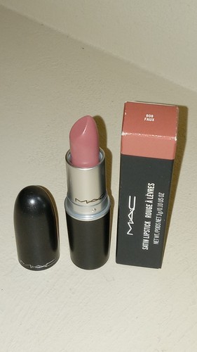 NEW NIB MAC Satin Lipstick 808 FAUX .10 oz FULL SIZE