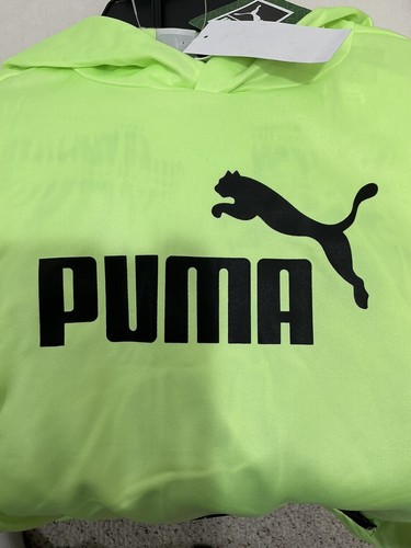 Youth Puma 2 Piece Active Set Green Black Long Pants & Hoodie Small NWT - Picture 7 of 8