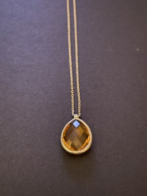Latelita Citrine Drop Pendant Necklace