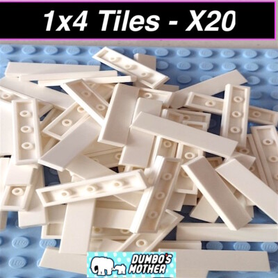Lego 1x4 White Tile Smooth Tiles #2431 NEW X20