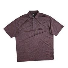 Footjoy FJ Mens 2XL Red Striped Polo Golf Button Shirt Short Sleeve Stretch