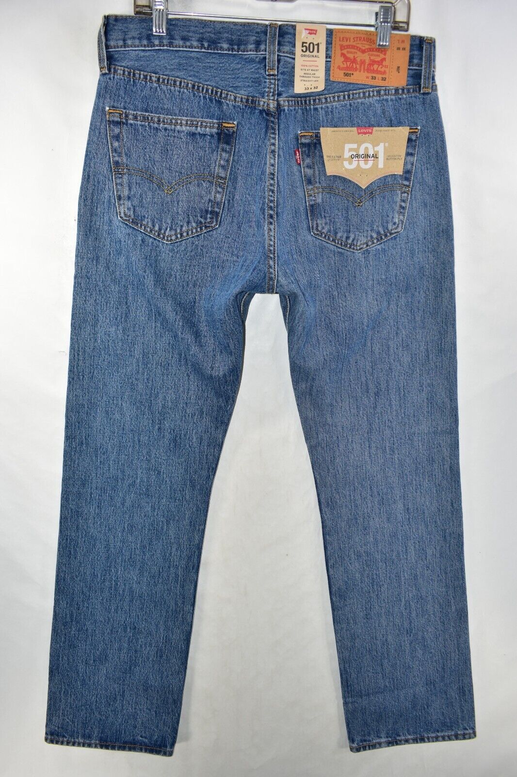 Levis+501+Jeans+Mens+Size+33+X+32+Stonewash+Original+Button+Fly+