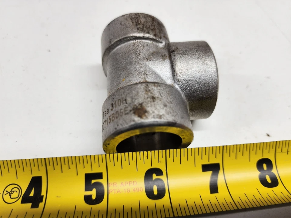 3/4" x 3/4" x 3/4" Socket Weld Tee Grade 310H Stainless Steel Class 3000 Pipe - Image 2 of 2