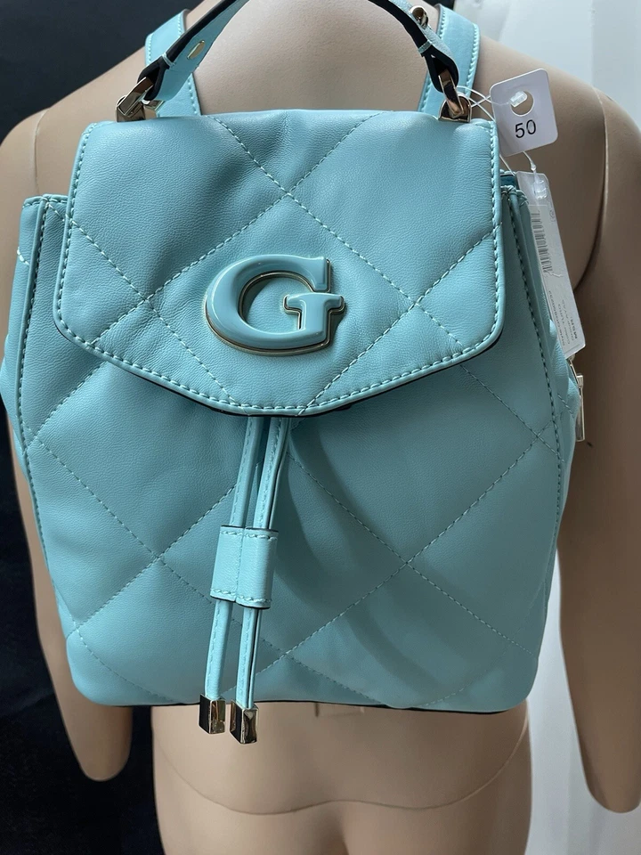 Guess Rucksack Bagpack Hellblau Türkis Mit Logo Neu Mit Etikett