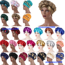 African Women Turban Braid Hijab Hat Bonnet Hair Loss Cover Head Scarf Wrap Cap