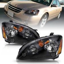 For 2002 2003 2004 Nissan Altima Sedan Halogen Headlights Assembly Headlamps Lr