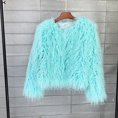 Short Fit Women Shaggy Faux Fur Coat Winter Warm Jacket Fluffy Cardigan Outwear - Bild 46 von 53