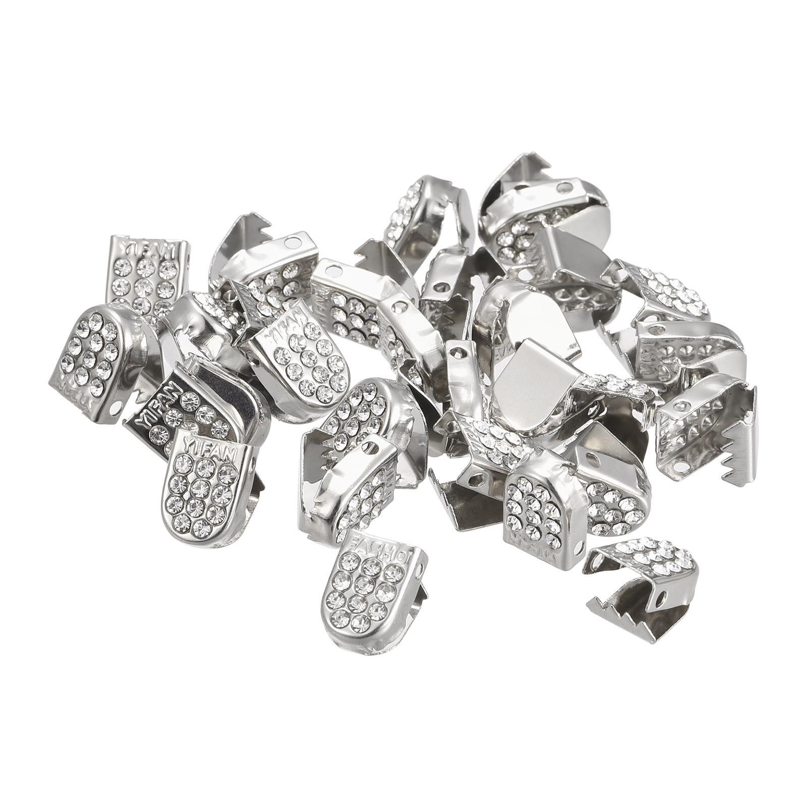 APL Fermagli estremità lacci scarpe 10x7 mm acciaio inox punte lacci scarpe Bling argento 100 pezzi