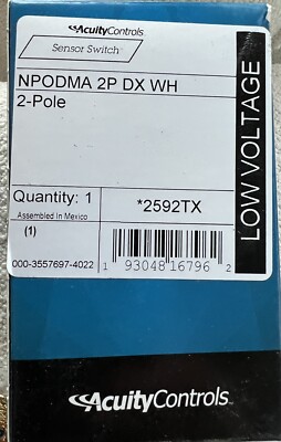 Acuity Controls Sensor Switch nLight NPODM 2P DX WH 2592TX 2-Pole Wallpod White