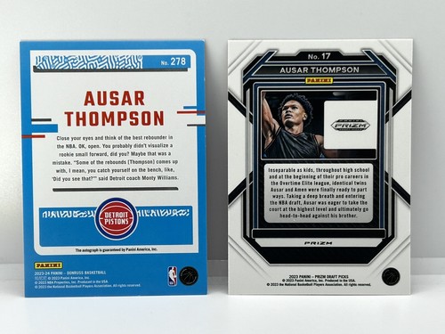 2023-24 Donruss Choice Ausar Thompson Rated Rookie Auto Red #/99 & Red ice 2 - Picture 3 of 3