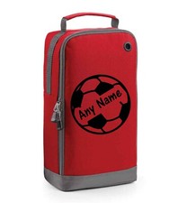 Football Name Print Personalised Red Sports Shoe Football Rugby Boot Bag School