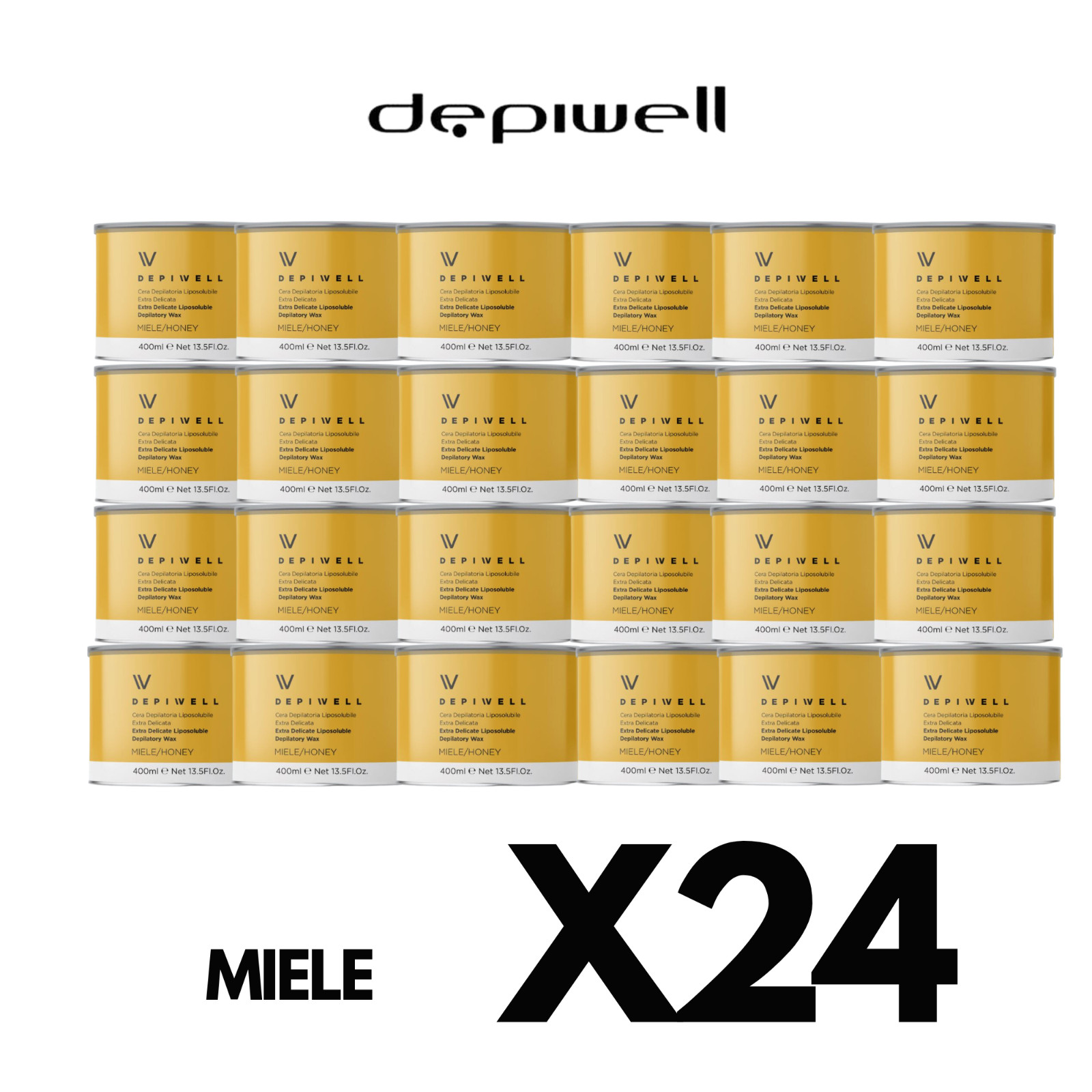 Offerta Shock! 24 Cera Depilatoria Depiwell Miele Barattolo 400ml