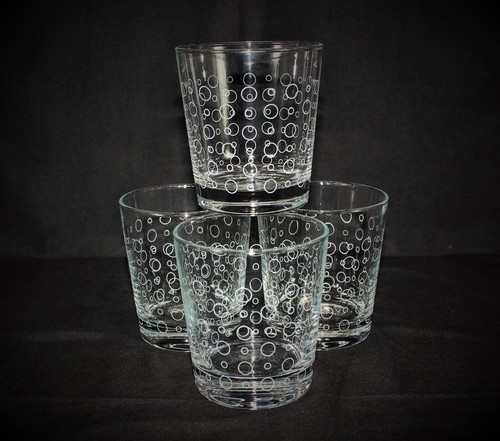 MCM Glass Tumblers With Bubbles Set Of 4 - Picture 2 of 3