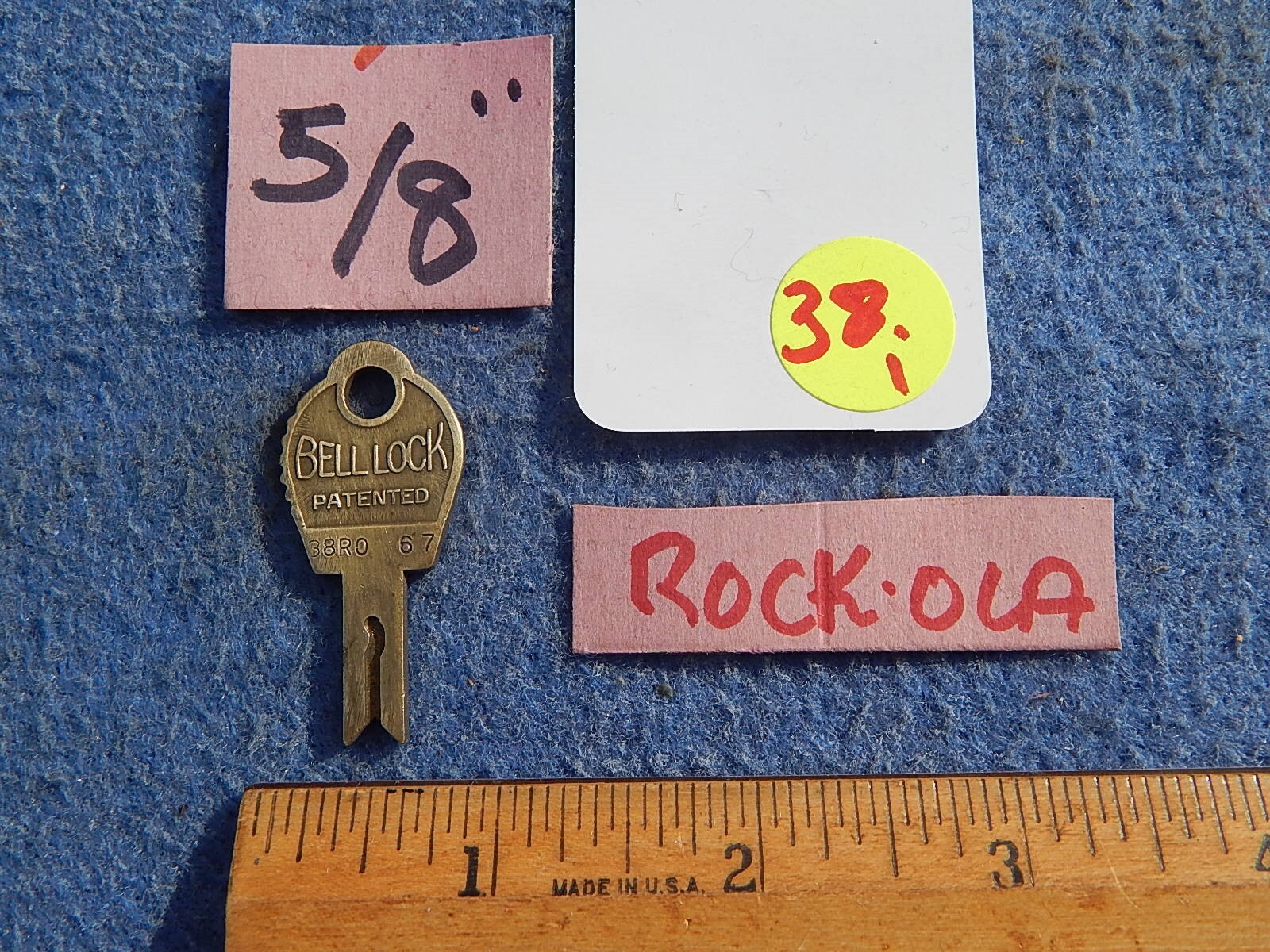 1941-1942 Rock-ola Key for 5/8 inch lock - Bell Lock 38 RO 67 | eBay