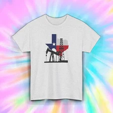 Texas Oil Rig T-Shirt | Texas Flag Pumpjack Graphic Tee | S-5XL