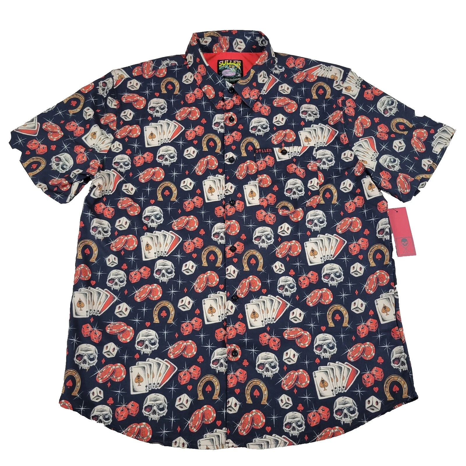 Botón Informal Mangas Cortas Sullen-Down Shirts for Men