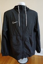 Nike Lightweight black jacket with hood drawstring zip jacket Men size M