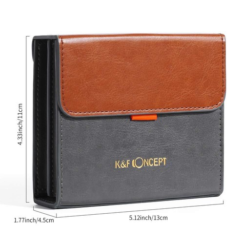 K&F Concept Lens Filter Case Leather Carrying Filter Bag Pouch for Square ND CPL - Picture 2 of 9