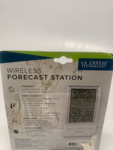 Neu La Crosse Tech Prognosestation drahtloser digitaler Sensor Monitor 308-1415FCT - Bild 3 von 4