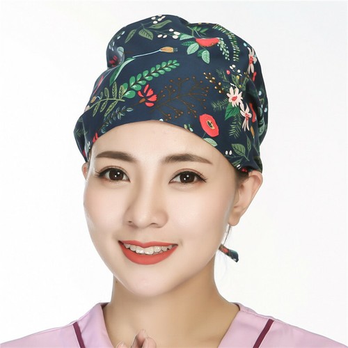 Womens/Mens Florals Printed Cap Scrub Hat/Cap Head Wear Adjustable Accessories - Picture 94 of 660