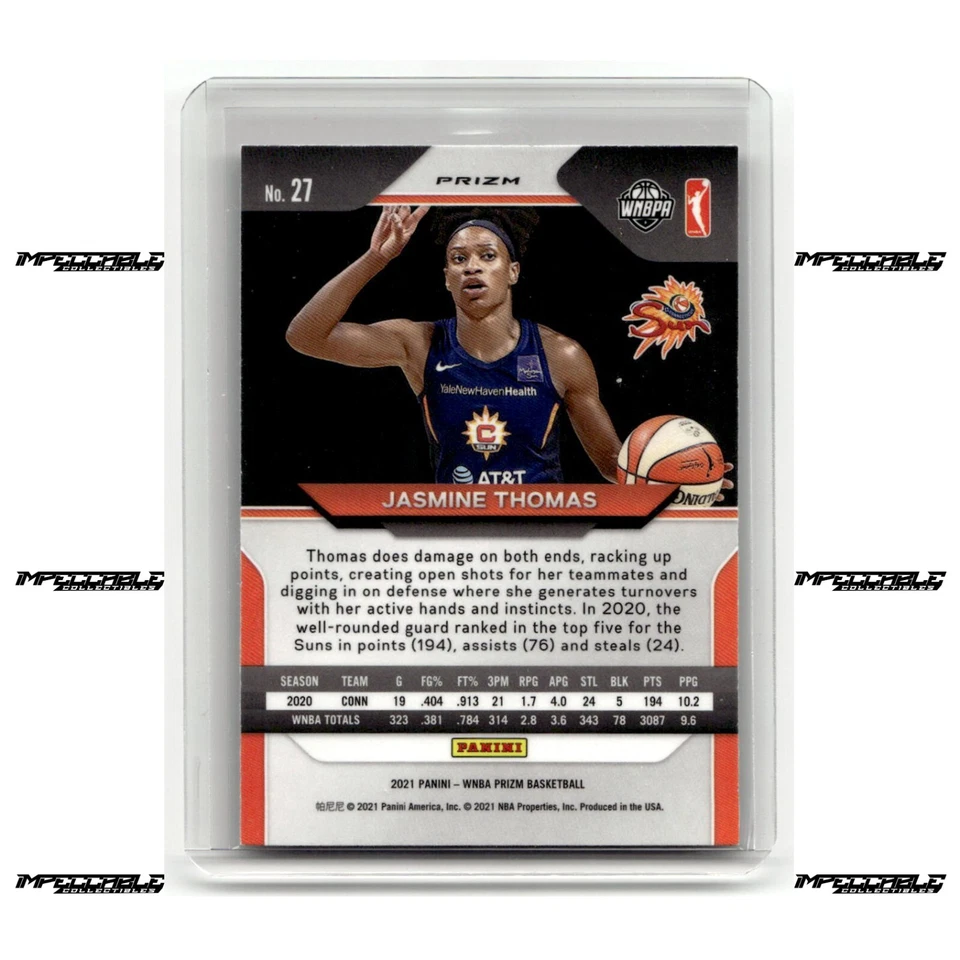 2021 Panini Prizm WNBA - Jasmine Thomas #27 Silver Prizm SP - Image 2 of 2