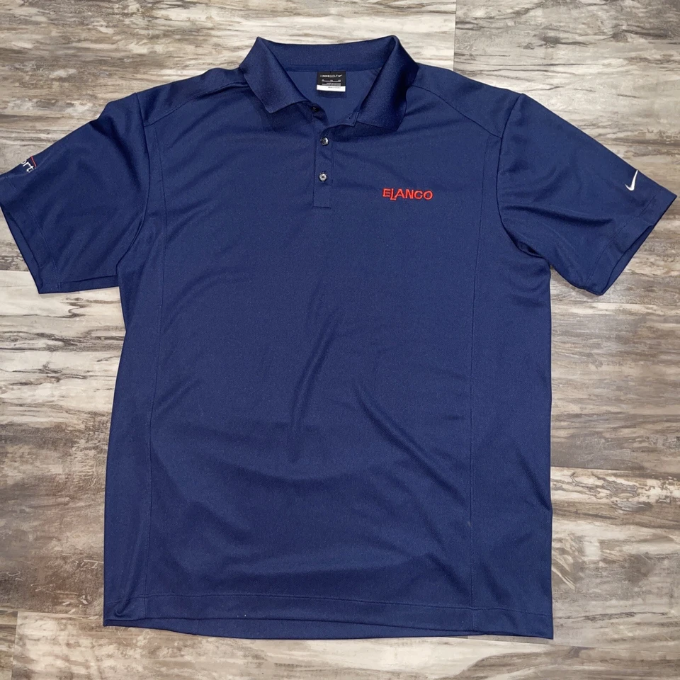Camisa Polo NIKE GOLF Fit Seca Azul Marino Para Hombre XL Elanco Comfortis Bordada Foto 2 de 4