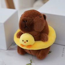 Cute Capybara Plush with Yellow Duck 4.7" Stuffed Animal Soft Toy Plushie Gift