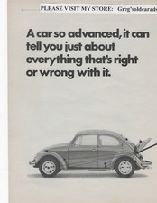 Original 1972 Volkswagen Beetle Two Page vintage print ad: "A car so advanced