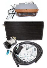 AC Air Conditioning Kit Plain Compressor 14 x 28 Condenser Hoses Wood Grain A/C