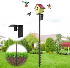 Heavy Duty 73" Bird Feeder Pole for Outdoors 1.2 Inch Thick Metal Stake Weath