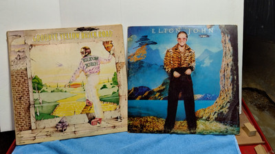2 Vintage Original ELTON JOHN Albums Goodbye Yellow Brick Road & Caribou '73&'74
