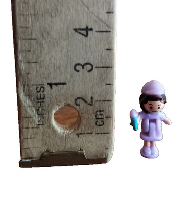 Vintage Polly Pocket Ice Cream Stand Parlor Girl Purple Cone Micro Doll