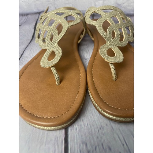Kelly & Katie Poppie Gold Metallic Thong Sandals Womens Size 9 - Bild 3 von 6