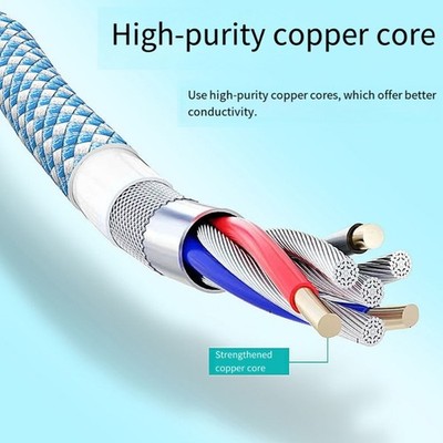 Flexible 3 Length Option Fast Charging Braided Cord USB to Type C Data Cable