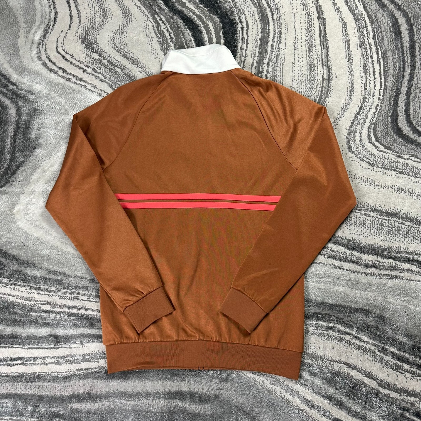 VTG Sergio Tacchini Dallas Brown Funnel Neck Sz Small Tracksuit Top Track Jacket image 8