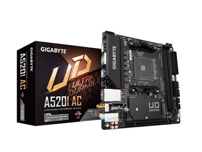 Gigabyte A520I AC (AMD Ryzen AM4/Mini-ITX/Direct 6 Phases Digital PWM with 55A D