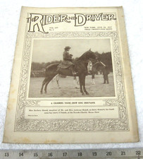 RARE JUNE 1917 VINTAGE RIDER AND DRIVER HORSE MAGAZINE