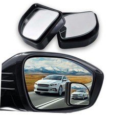 2PCS Fan Shaped Blind Spot Mirrors for Cars, 360 Degree Convex Wide Angle Black
