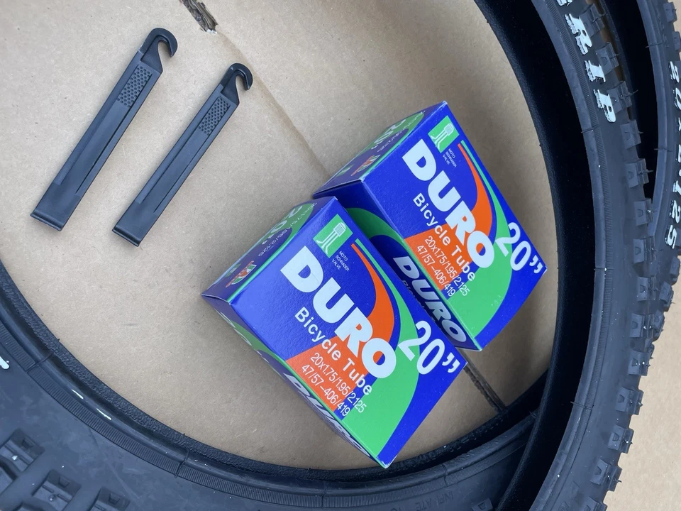 Juego de palancas tubos neumáticos bicicleta 20"" x 2,125 motocross BMX moto salto tierra negro Foto 2 de 4