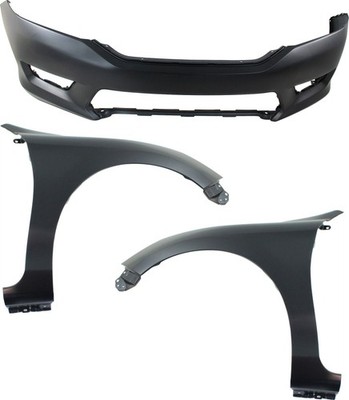 ACCORD 13-15 FRONT BUMPER COVER 3-pc Kit Sedan with Fenders - CAPA
